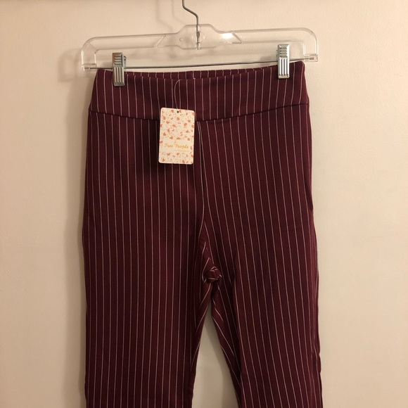 Free People High Rise Striped Flare Pants - Picture 6 of 8
